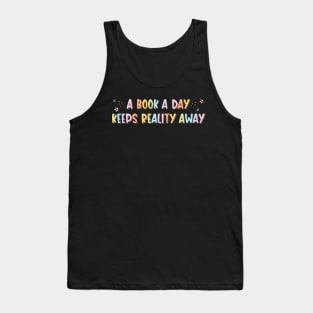 A Book A Day Keeps Reality Away Waterproof Sticker Book Lover Spicy Book Bookish Gift Book Stickers Gifts for Readers Book Gifts Reading Sticker Tumbler Stickers Tank Top